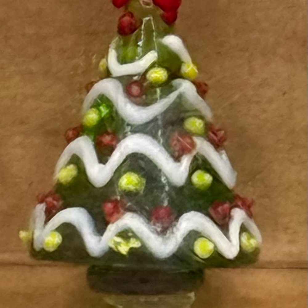 Pier 1 Christmas Tree Holiday Glass Swizzle Sticks New Old Stock Set of 4 NIP - Picture 3 of 7